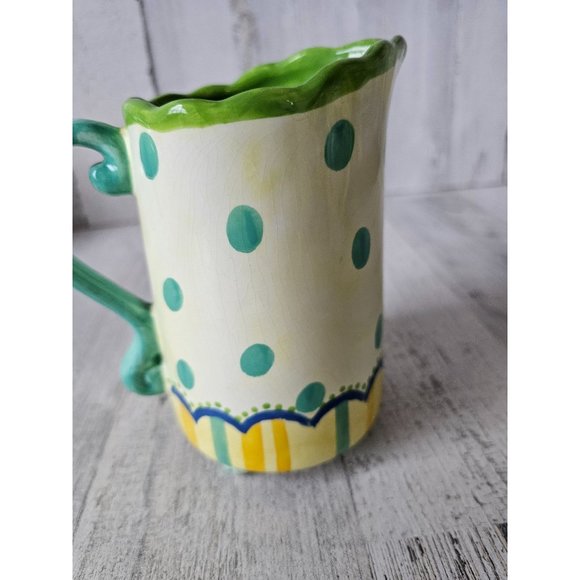 Cupcakes cartwheels mini creamer jug hodges vintage polka dot green whimsical - Picture 4 of 9